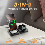 Lade das Bild in den Galerie-Viewer, 3 in 1 Foldable Wireless Charger, 15W Fast Charging Charger Compatible with iPhone 17 16 15 14 13 12, Portable Watch Charger for iWatch Series,for AirPods Pro 4 3 2 1 (Black)
