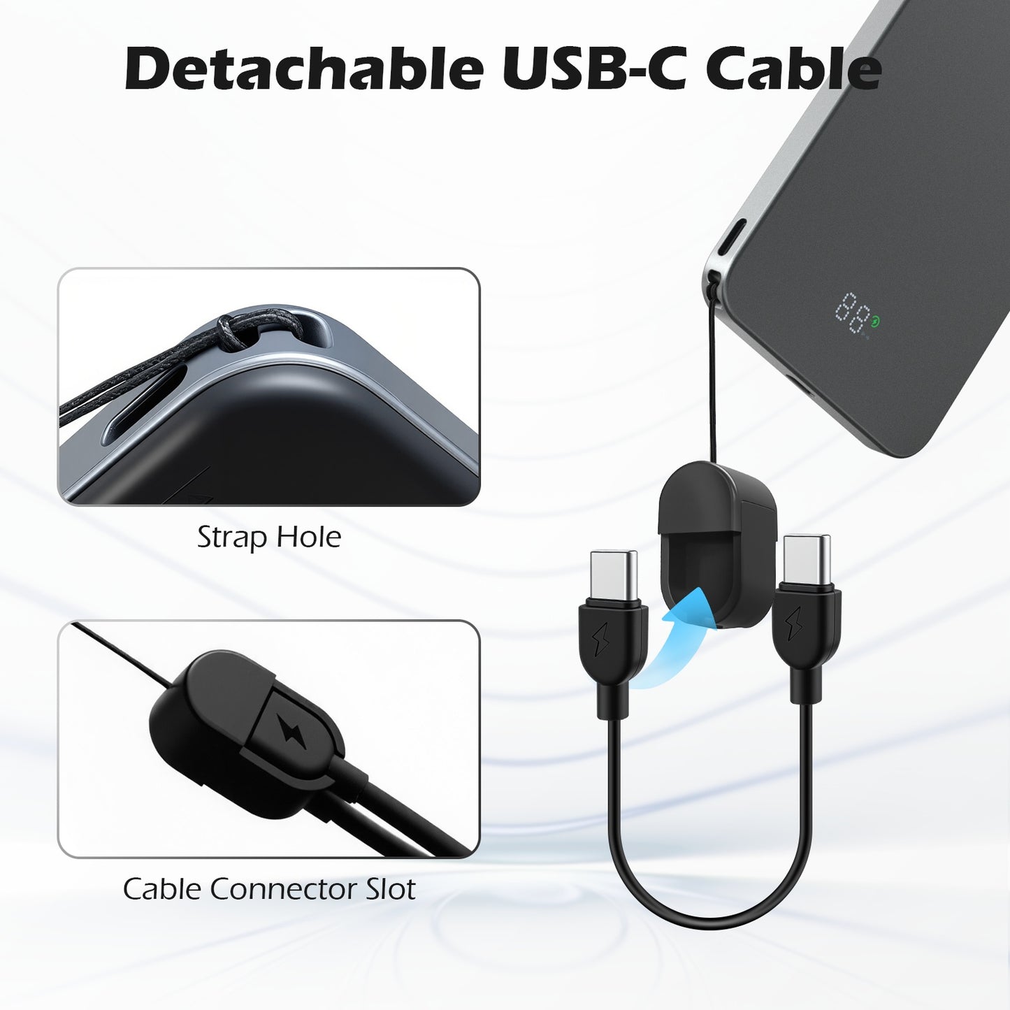 Portable Charger, 20W PD Fast Charging for iPhone, 5000mAh Power Bank Compatible with 17 16 15 14 13 12, Ultral Slim Wireless Battery Pack, Perfect Gift for Family, Black