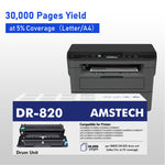 Load image into Gallery viewer, Amstech 1-Pack Compatible Drum Unit for Brother DR-820 DR820 DR 820 HL-L5000D L5200DW L6400DW MFC-L5700DW L5850DW L6700DW L6800DW DCP-L5500DN Printer(Black)