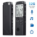 Lade das Bild in den Galerie-Viewer, 32GB Lecture Digital Voice Recorder, Rechargeable Digital Voice Activated Audio Voice Recorder, Mini Audio Recorder Voice Mic, Portable Tape Dictaphone with Playback, USB, MP3, A-B Function