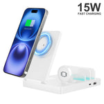 Load image into Gallery viewer, Charging Station, 5 in 1 Wireless Charger Compatible with iPhone 17 16 15 14 13 12, Charging Dock for AirPods 4 3 2 1, for iWatch, for iPad, White