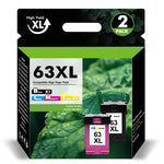 Lade das Bild in den Galerie-Viewer, 63XL Ink Cartridges Compatible for HP 63 63XL 63 XL Work with OfficeJet 3830 4650 4655 5255 5258 5200 Envy 4510 4520 DeskJet 1110 3630 Printer -1 Black,1 Tri-Color)