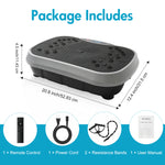 Load image into Gallery viewer, Vibration Plate Exercise Machine, Full Body Workout Machine for Weight Loss, Vibrating Board 300LBS Capacity, Vibration Platform with Resistance Bands, Remote Control, Silver-White