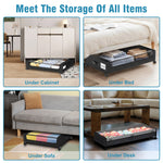 Lade das Bild in den Galerie-Viewer, Under Bed Storage with Wheels, 4-Pack UnderBed Storage Containers with Clear Lids, XXL 60L Under the Bed Storage Organizer Bins, Rolling Under Bed Metal Drawer for Clothes,Shoes,Toys (Black)