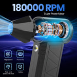 Lade das Bild in den Galerie-Viewer, Compressed Air Duster, 180000RPM 3-Gear Adjustable Electric Air Duster with LED Display, Rechargeable Cordless Air Blower with Fast Charging for Computer, Keyboard, House, Outdoor and Car