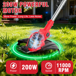 Carica l'immagine nel visualizzatore di Gallery, Cordless String Trimmer, 4AH Battery Powered Weed Trimmer with Fast Charger, Red