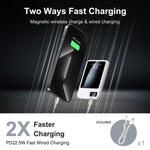Load image into Gallery viewer, 5000mAh Magnetic Wireless Power Bank, 22.5W Fast Charging with LED Digital Display, Compatible with Wireless and Wired Charging, USB -C Battery Pack for Quick Charging Mobile Power, White