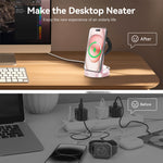 Carica l'immagine nel visualizzatore di Gallery, Wireless Charger for iPhone, 3 in 1 Charging Station Compatible with iPhone 17 to 12, Compatible with iWatch Series, Compatible with Airpods 4 3 2 Pro, Pink