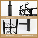 Lade das Bild in den Galerie-Viewer, Also go 3-in-1 Coat Rack Shoe Bench Entryway Hall Tree with 9 Hooks and 3-Tier Shoe Storage Bench, Metal Coat Hat Stand Rod for Hanging Jacket, Easy Assembly, Black