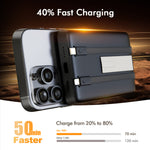 Load image into Gallery viewer, Power bank, 10000mAh Magnatic Portable Charger with Type-C Cable, Battery Pack with 22.5W Charging Lighting Input, for iPhone 17 16 15 14 13 12, Black