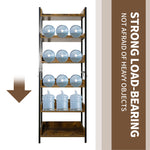 Load image into Gallery viewer, Amstech Bookshelf 6 Tier with 4 Hooks, Metal Framed Free-Standing Storage Shelf for Living Room and Home Office, Vintage