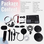 Lade das Bild in den Galerie-Viewer, Podcast-Equipment-Bundle,-BAOKALER-48V-XLR-Large-Diaphragm-Condenser-Microphone-with-Live-Sound-Card,-Condenser-Microphone-Bundle-for-Studio-Recording-&-Broadcasting