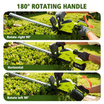 Lade das Bild in den Galerie-Viewer, 22" Cordless Hedge Trimmer, 21V Dual Action Blade Electric Bush Shrub Trimmer, 4.0Ah Battery & Charger, Green