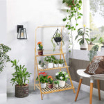 Load image into Gallery viewer, Plant Shelf, Bamboo 3-Tier Hanging Plant Stand Planter Shelves Flower Pot Organizer Rack Folding Display Shelving Plants Shelf Unit Holder