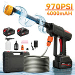 Lade das Bild in den Galerie-Viewer, BAOKALER 970PSI Cordless Pressure Washer with 2 x 4.0Ah Rechargeable Batteries, Portable Pressure Washer with 6-in-1 Adjustable Nozzle for Cars/Patios