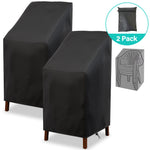 Lade das Bild in den Galerie-Viewer, Patio Chair Covers,Outdoor Chair Cover,2 Pack Waterproof Patio Furniture Covers for Outdoor Furniture, Large Covers for High-Back Chiar/Stackable Outdoor Chairs, 25" L x 25" W x 47"H,Black