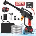 Load image into Gallery viewer, Cordless Pressure Washer with Brushless Motor, 870PSI Portable Power Washer with 24V 6AH Battery, 6 in 1 Nozzle and Digital Display, Black