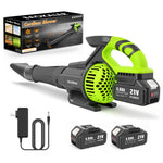 Lade das Bild in den Galerie-Viewer, BAOKALER Cordless Leaf Blower,700CFM Brushless Leaf Blower with 6AH Battery and Charger, Snow Blower with Detachable Tube, 4 Speed Modes and Digital Display
