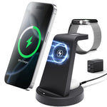 Lade das Bild in den Galerie-Viewer, Charging Station, Magnetic Wireless Charger for iPhone 17 16 15 14 13 12, for iWatch Series, for Airpods 4 3 2, for Samsung Galaxy, Black