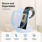 Carica l'immagine nel visualizzatore di Gallery, Wireless Charger for iPhone 17 16 15 14 13 12, Charging Station for Airpods 4 3 2, for Apple Watch Series, 3 in 1 Charger Station for Apple Multiple Devices, Blue