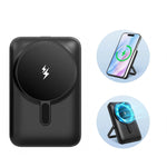 Lade das Bild in den Galerie-Viewer, Power Bank, Magsafe Charger with LED Display, 10000mAh Portable Charger with Foldable Stand, 20W PD Fast Charging for iPhone 17 16 15 14 13 12, Black