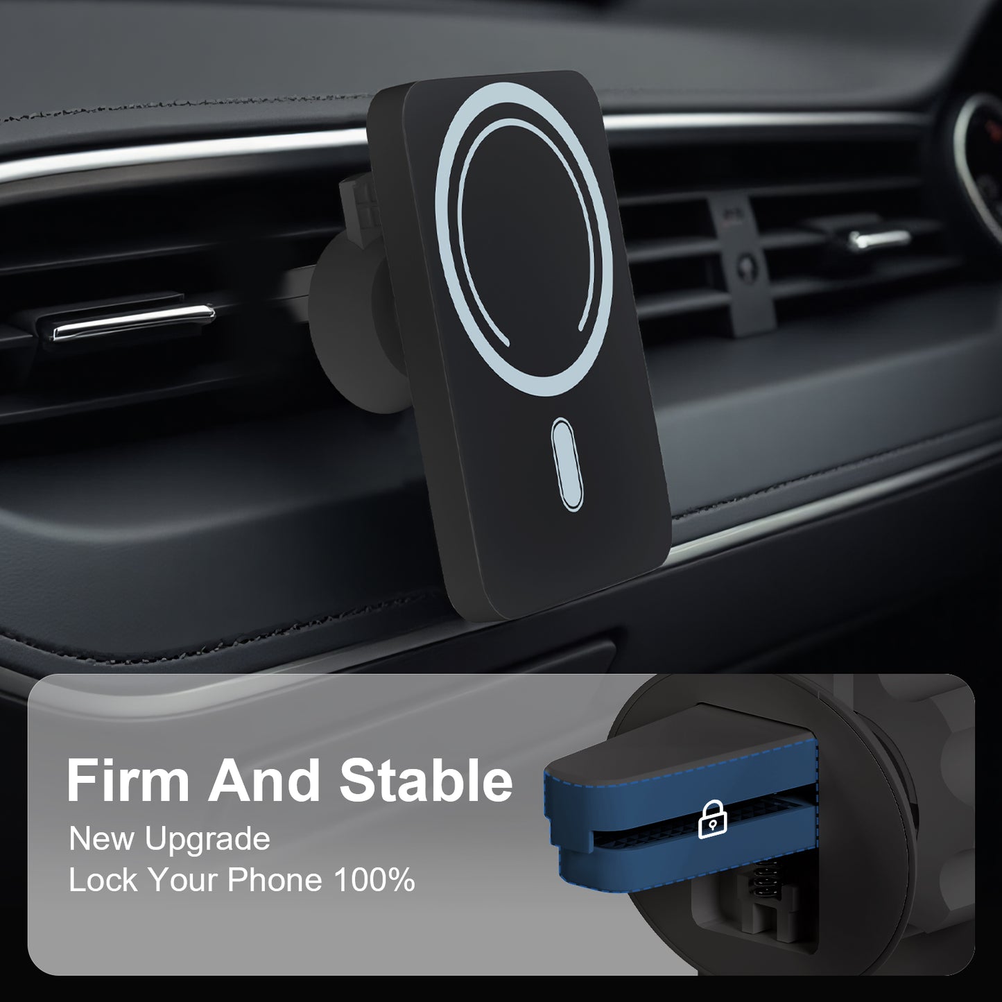 Wireless Car Charger,15W Fast Charging Car Mounts, 360¡ãAdjustable Magnetic Car Phone Charger for iPhone 17/16/15/14/13/12 Series Air Vent Phone Holder