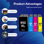 Load image into Gallery viewer, 952XL 952 Ink High Yield Replacement for HP 952XL 952 XL Ink for Officejet Pro 7740 8210 8700 8702 8710 8216 7720 8200 8218 7730 Printer (Black Cyan Magenta Yellow, 4 Pack)