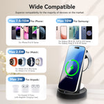 Lade das Bild in den Galerie-Viewer, Charging Station, Magnetic Wireless Charger for iPhone 17 16 15 14 13 12, for iWatch Series, for Airpods 4 3 2, for Samsung Galaxy, Black