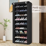 Lade das Bild in den Galerie-Viewer, BAOKALER 10-Tier Shoe Rack Organizer for Entryway, 27 Pairs Capacity Shoe Storage Shelf, 62.99*23.62*15.7 inch, Black