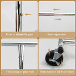 Load image into Gallery viewer, Clothes Rack Heavy Duty 620LBS Weight Capacity, Rolling Clothing Rack with Shelves, Double Rod Hanging Rack, Portable & Adjustable Garment Rack with Wheels