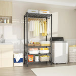 Load image into Gallery viewer, Heavy Duty Clothes Rack with 4 Fabric Drawers Adjustable Metal Wire Garment Rack W/Hanging Rod, DIY Freestanding Clothing Rack, 400lbs Load Capacity, Black