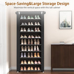 Lade das Bild in den Galerie-Viewer, BAOKALER 10-Tier Shoe Rack Organizer for Entryway, 27 Pairs Capacity Shoe Storage Shelf, 62.99*23.62*15.7 inch, Black