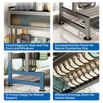 Cargar imagen en el visor de la galería, Dish Drying Rack, Large Stainless Steel Over The Sink 2 Tier Dish Rack with Cover for Kitchen (Black, Large 33.5" Length)