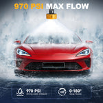 Lade das Bild in den Galerie-Viewer, BAOKALER 970PSI Cordless Pressure Washer with 2 x 4.0Ah Rechargeable Batteries, Portable Pressure Washer with 6-in-1 Adjustable Nozzle for Cars/Patios