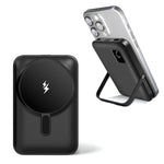 Lade das Bild in den Galerie-Viewer, Power Bank, Magsafe Charger with LED Display, 10000mAh Portable Charger with Foldable Stand, 20W PD Fast Charging for iPhone 17 16 15 14 13 12, Black