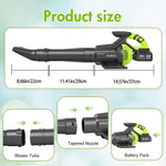 Lade das Bild in den Galerie-Viewer, BAOKALER Cordless Leaf Blower,700CFM Brushless Leaf Blower with 6AH Battery and Charger, Snow Blower with Detachable Tube, 4 Speed Modes and Digital Display