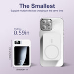 Charger l'image dans la galerie, 10000mAh 2-in-1 Wireless Power Bank, Magnetic Portable Charger with LED Power Display, Fast Charging 22.5W Battery Pack, Suitable for Outdoor Travel Emergency Backup Power Bank, White