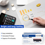 Load image into Gallery viewer, TN760 TN730 Toner Cartridge Compatible for Brother TN-760 TN760 TN730 TN-730 DCP-L2550DW HL-L2350DW MFC-L2710DW MFC-L2750DW MFC-L2690DW HL-L2395DW Printers (Black, 4 Pack)