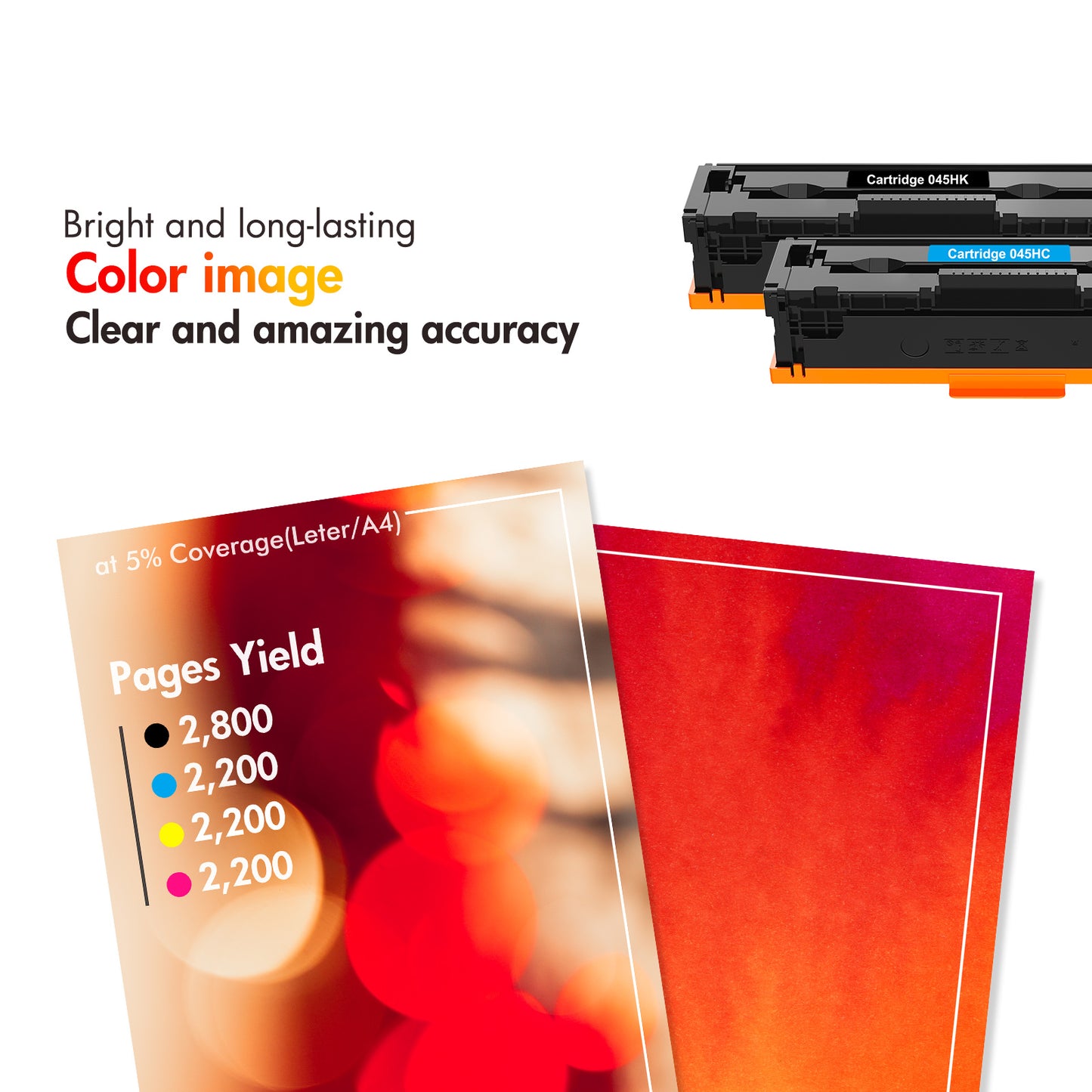 CRG 045 045H Toner Cartridge | Compatible Cartridge 045 045H for Canon CRG-045 045H MF634Cdw Toner for Canon Color ImageCLASS MF634Cdw MF632Cdw LBP612Cdw MF632 LBP612 Printer Ink (B/C/Y/M, 4-Pack)