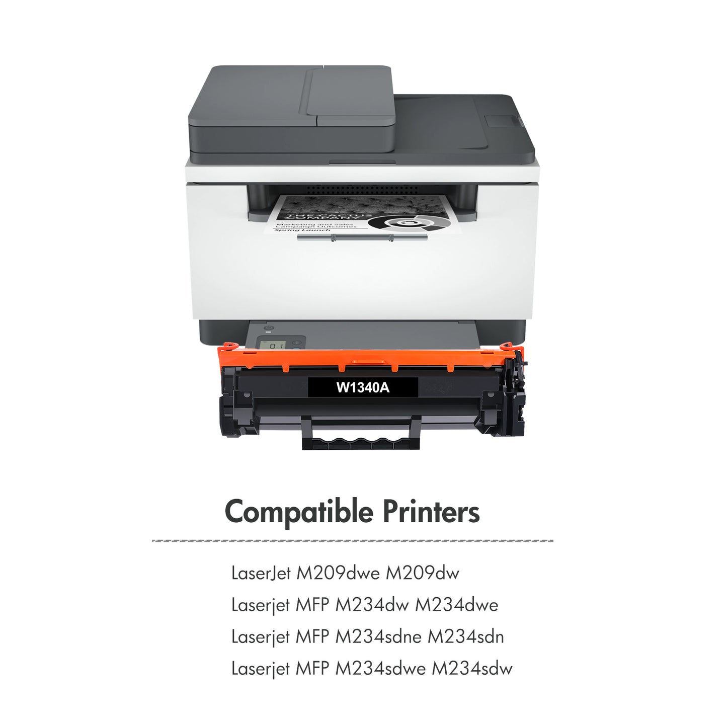 134A 134X Compatible Toner Cartridge (with Chip) for HP 134A W1340A 134X W1340X Toner for HP LaserJet M209dw MFP M234dw M234sdn M234sdw Printer Ink (Black, 2-Pack)