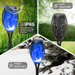 Load image into Gallery viewer, CATGOOD Waterproof LED Flickering Flame Solar Lights, Blue (12 Pack)