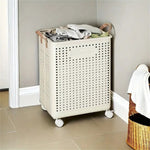 Lade das Bild in den Galerie-Viewer, Foldable Multi-Functional Plastic Laundry Basket, Portable Clothing Storage Bin with Wheels, Large Size, Suitable for Balcony, Bathroom, and Bedroom