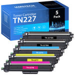Load image into Gallery viewer, TN-227 High Yield Toner Cartridge 5-Pack Compatible for Brother TN227 TN223 TN-227BK/C/M/Y HL-L3270CDW HL-L3210CW HL-L3230CDW HL-L3290CDW MFC-L3710CW MFC-L3750CDW MFC-L3770CDW Printer