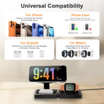 Lade das Bild in den Galerie-Viewer, 3 in 1 Foldable Wireless Charger, 15W Fast Charging Charger Compatible with iPhone 17 16 15 14 13 12, Portable Watch Charger for iWatch Series,for AirPods Pro 4 3 2 1 (Black)