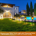 Load image into Gallery viewer, 8 Packs Solar Tiki Torch Lights with Flickering Flame, Waterproof H-alloween Solar Lights Outdoor, Solar H-alloween Pathway Lights, H-allowee Decor Lights for Garden, Lawn, Patio, Yard