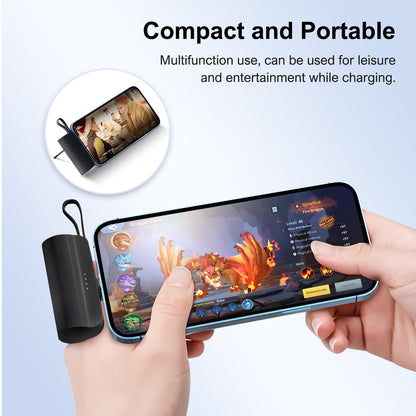 Portable Charger 4500mAh, Ultra Mini Power Bank with Dual Output, Battery Pack for iPhone Series, for Samsung, for iPad Pro Air and More, Black
