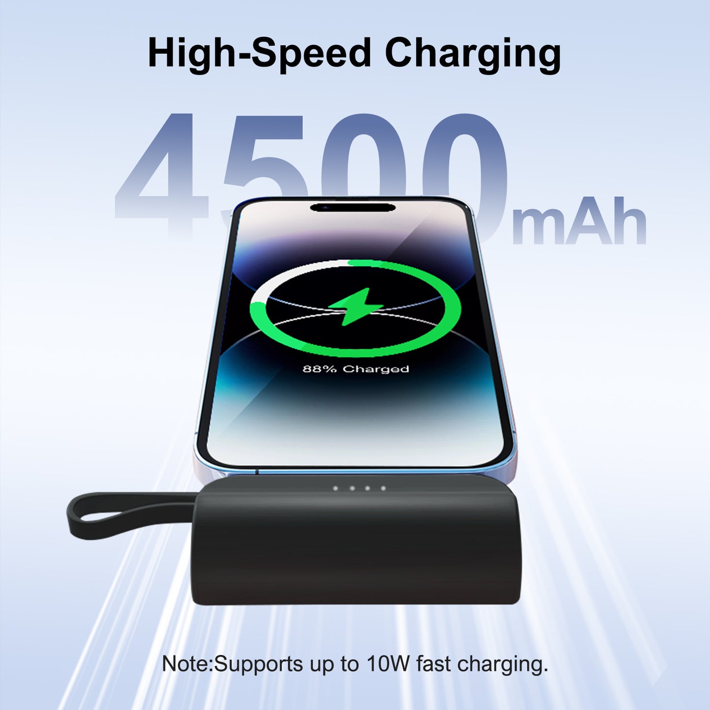 Portable Charger 4500mAh, Ultra Mini Power Bank with Dual Output, Battery Pack for iPhone Series, for Samsung, for iPad Pro Air and More, Black
