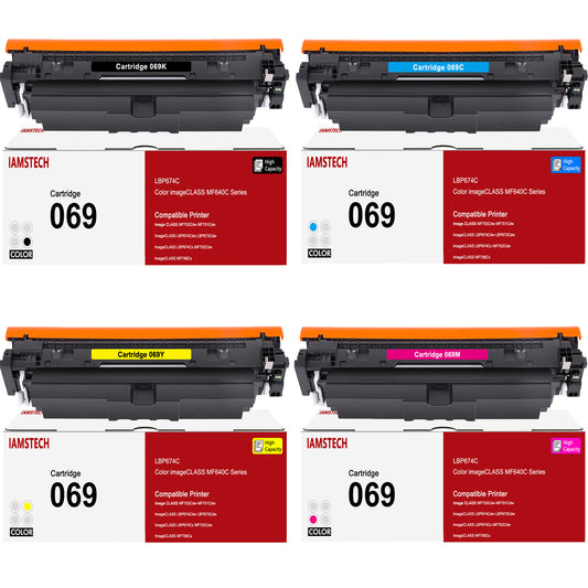 069 CRG-069 069H 4-Pack Toner Cartridge SET Compatible for Canon 069 069H MF753Cdw MF751Cdw LBP674Cdw LBP673Cdw LBP674Cx MF752Cdw MF756Cx(Black Cyan Magenta Yellow)