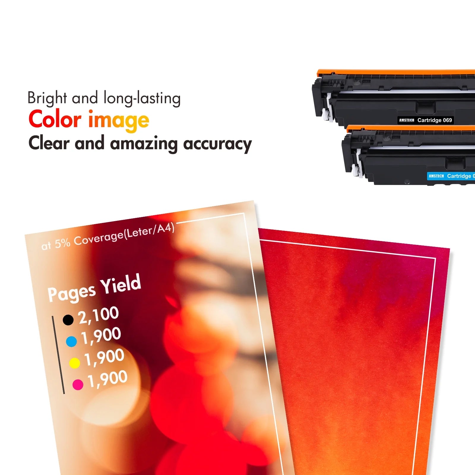 069 CRG-069 069H 4-Pack Toner Cartridge SET Compatible for Canon 069 069H MF753Cdw MF751Cdw LBP674Cdw LBP673Cdw LBP674Cx MF752Cdw MF756Cx(Black Cyan Magenta Yellow)