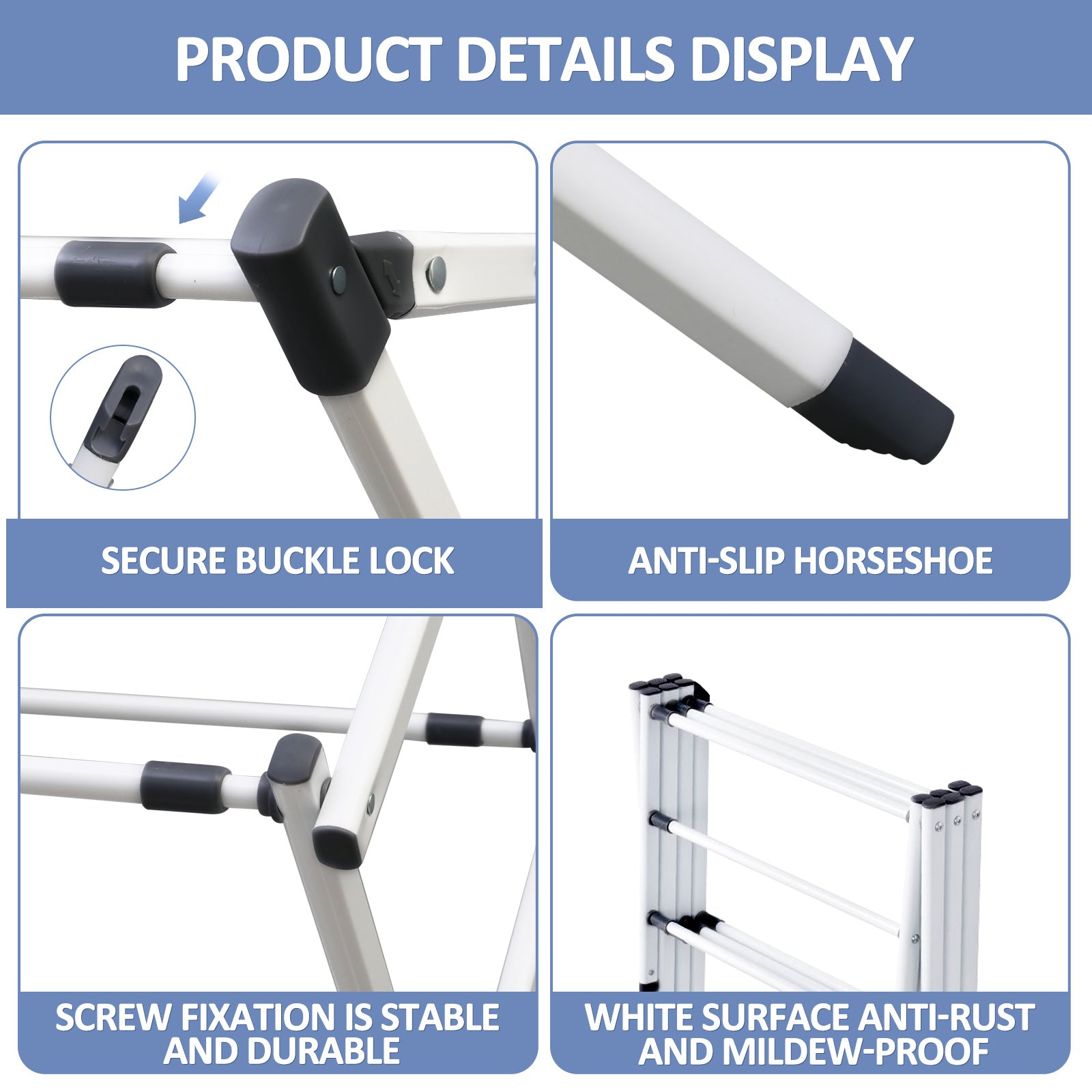 Foldable Drying Rack Clothing,Clothes Drying Rack Folding Indoor and Outdoor Rack, Moveable Laundry Drying Rack, White